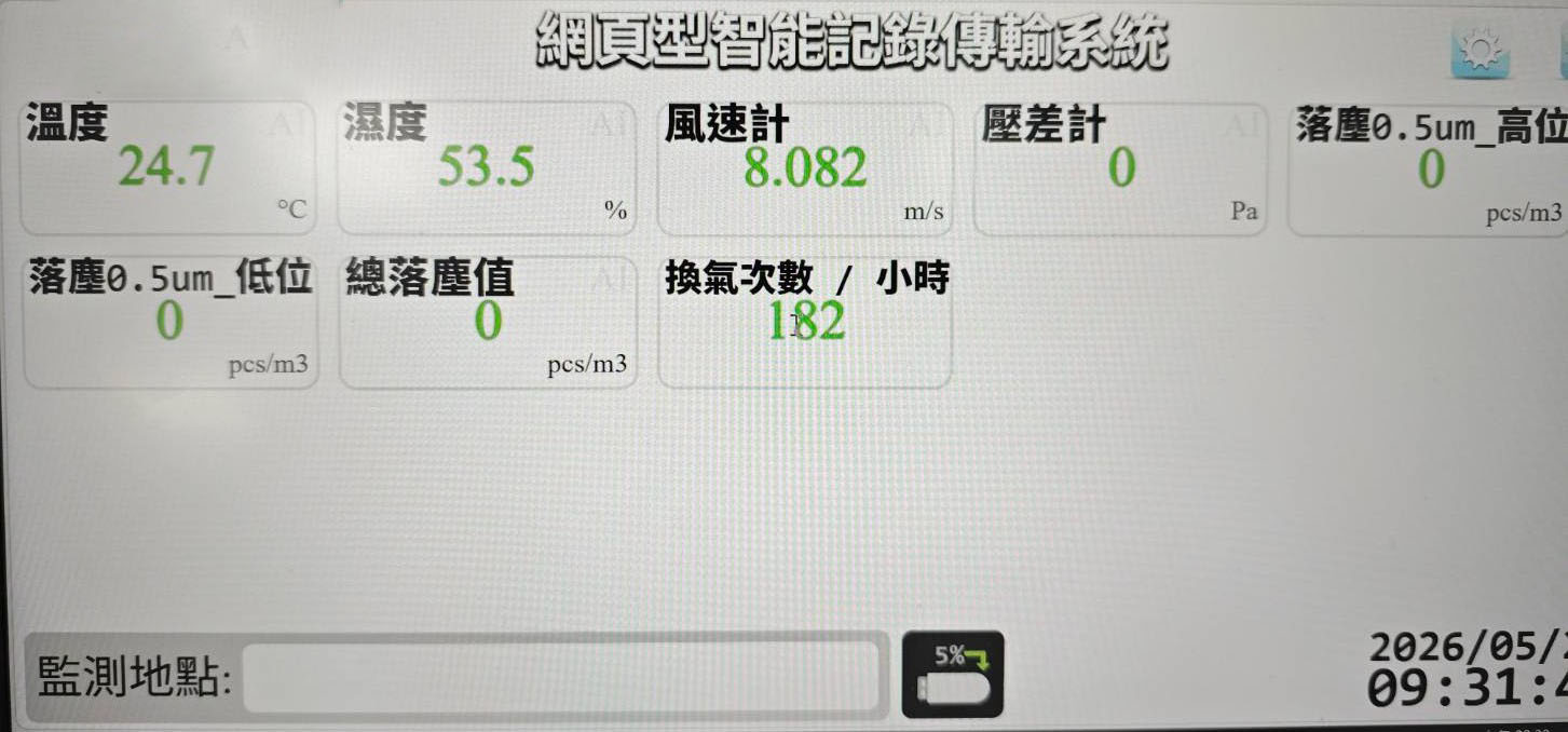 【成功案例】X X企業有限公司-無塵室粉塵顆粒監測系統